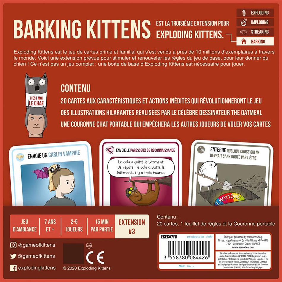 Exploding Kitten - Recettes Chatastrophiques - Jeu de Cartes - Boutique  Espritje