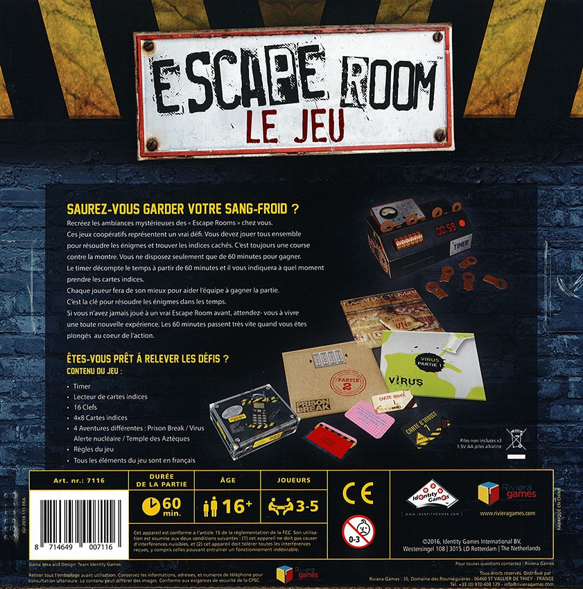 Escape Room - Le Jeu - 4 Aventures - Escape Game - Boutique Esprit Jeu