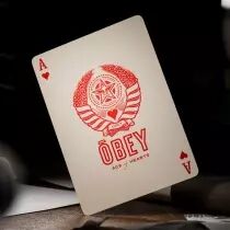 Obey Rouge - Jeu de 54 Cartes - Theory11