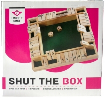 Shut The Box 10 en bois avec 4 dés